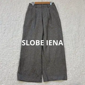 [ SLOBE IENA ] 슬로브 이에나 헤링본 와이드 팬츠 그레이 38