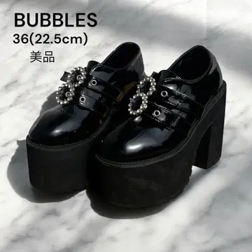 bubbles 더블 버클 로퍼 통굽 신발 36 22.5cm