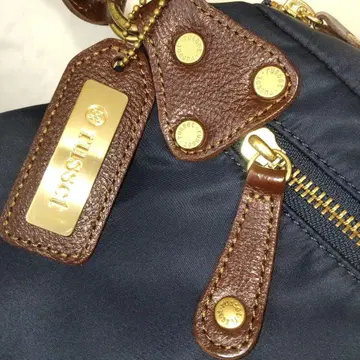 russet 나일론 & 리얼 가죽 토트백