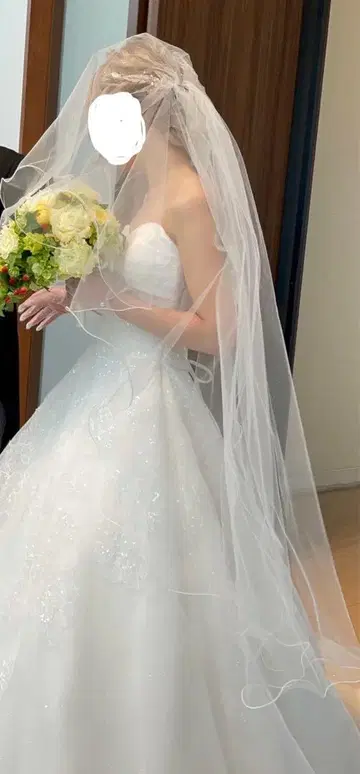 웨딩 베일 ALPHABLANCA 화이트 프릴 엣지