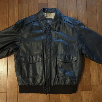1987년제 A-2 가죽 플라이트 자켓 L 블랙