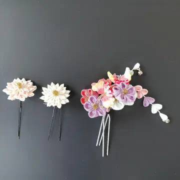 꽃 모티브 헤어콤 3종 세트