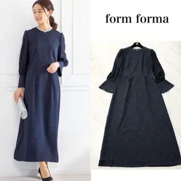 미사용급 form forma 마더스 드레스 레이스 자카드 네이비