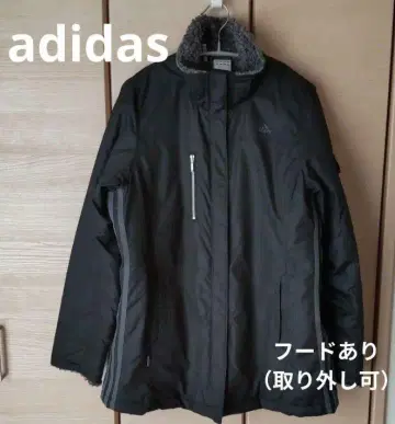 adidas 블랙 다운 자켓 후드 부착