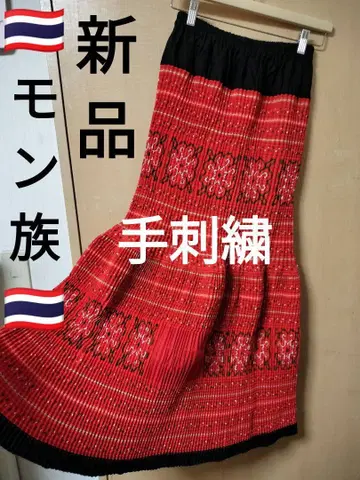 에스닉 몽족 스커트 자수 스커트 민족 의류 리메이크 의류 태국제 37
