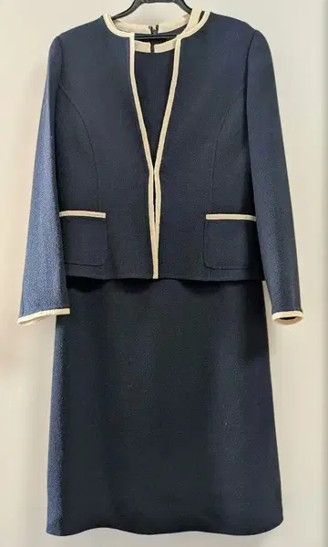 새상품급 HANAE MORI 네이비 자켓 원피스 세트 9호