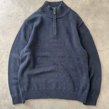 L.L.bean 엘엘빈 코튼 니트 하프 지퍼 네이비