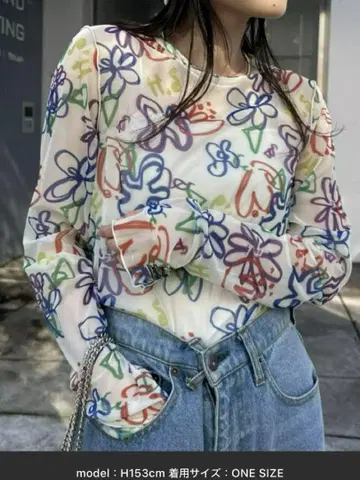 HELLO.SANFRANCISCO 핸드페인트 프린트 시어 TEE