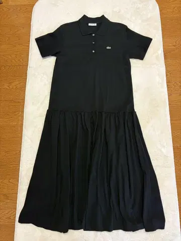 라코스테 블랙 폴로 셔츠 스타일 롱 원피스