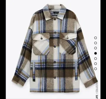 ZARA 울 혼방 체크 무늬 자켓 M 사이즈