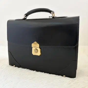 아쿠아 스큐텀 브리프 케이스 더레스 백 블랙 가죽 열쇠 포함