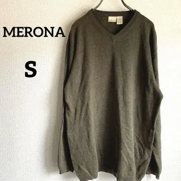 MERONA 다크 그린 V넥 스웨터 [ S ]