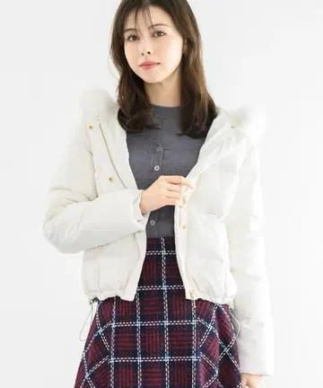 MISCH MASCH 후드 퍼 숏 다운