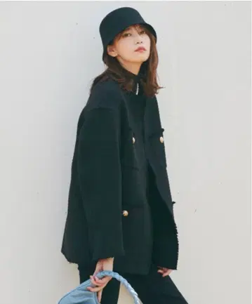 COCODEAL luxe 트위드 자켓 블랙