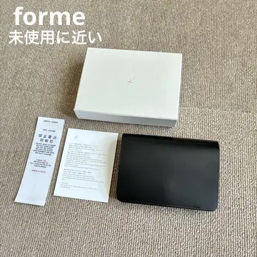 선착순 forme  숏 지갑 일치아 블랙 가죽