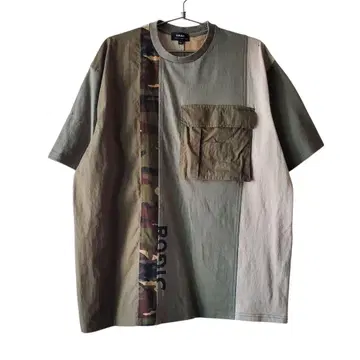 ROGIC x T.B.O.S 콜라보 패치워크 셔츠 카모 패턴 XL