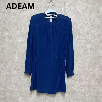 ADEAM 아디엄 튜닉 블라우스 원피스 네이비 실크
