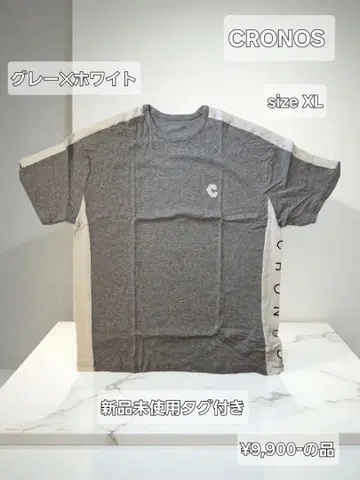 크로노스 CRONOS 그레이 x 화이트 T셔츠 XL 미사용 새상품