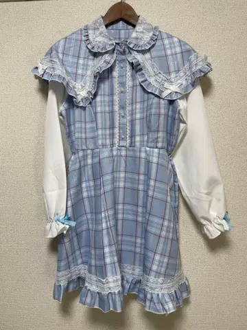 Dear My Love 판초풍 절개 원피스 스카이블루