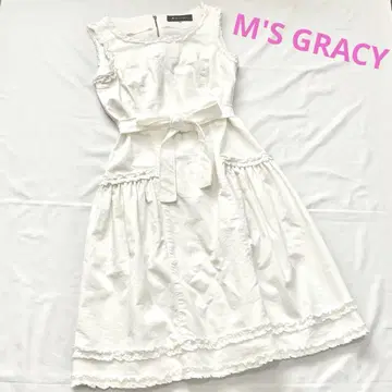 M'S GRACY 화이트 데님 원피스 프릴