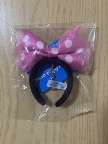 디즈니 리조트 미니 마우스 키체인 리본 머리띠
