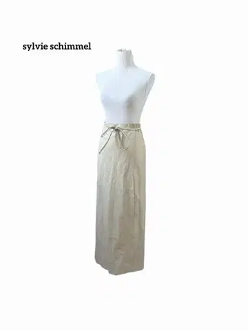 sylvie schimmel 펀칭 천연 가죽 랩 롱 스커트
