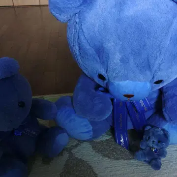 베어 고양이 토끼 봉제 인형 미사용 BIRTHDAY 9월 블루 세트