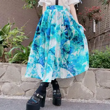 Nier 안감 포함 SHEER SKIRT [ BUTTERFLY ]
