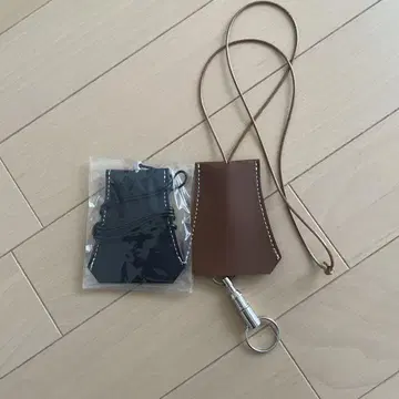 이시카와라보 키링 목걸이 블랙과 브라운 세트