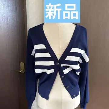 새상품 게스 가디건 네이비 스트라이프 가디건