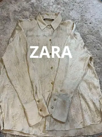 ZARA 샴페인 골드 와셔 블라우스