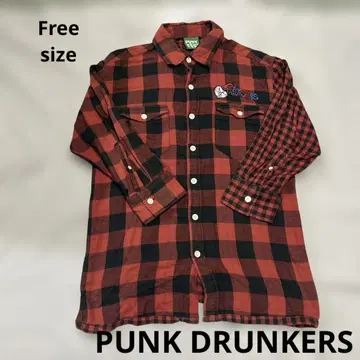 PUNK DRUNKERS 펑크 드렁커스 빨검 블록 체크 셔츠