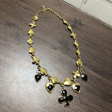 트리파리 블랙 하트 클로버 목걸이
