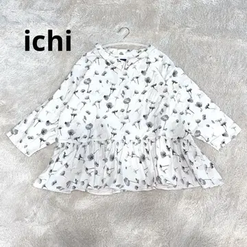 이치 ichi 꽃무늬 보타니컬 블라우스 상의 7부 소매 루즈핏