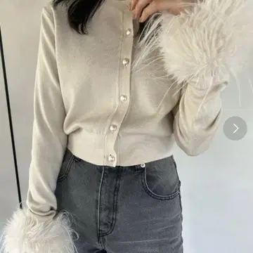 snidel 슬리브 퍼 가디건