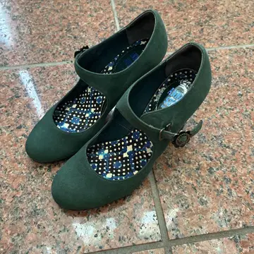 ANNA SUI 그린 스트랩 펌프스