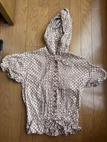 pink house 후드 부착 핑크 도트 셔츠