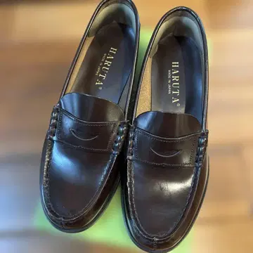 HARUTA 다크 브라운 로퍼 25cm 천연 가죽 3E