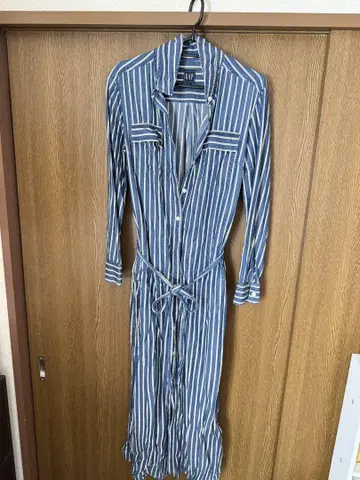 GAP 스트라이프 긴팔 셔츠 원피스 S