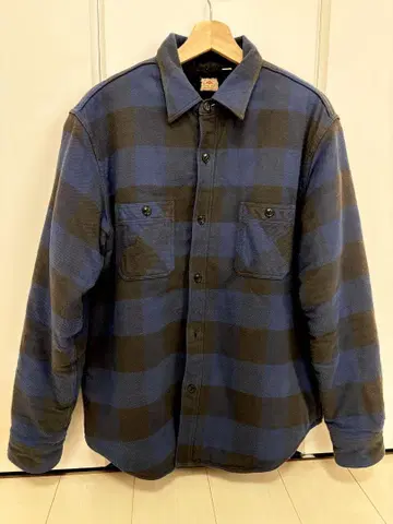 명작 동양 엔터프라이즈 슈가케인 보아 블록 체크 셔츠 파랑 블랙