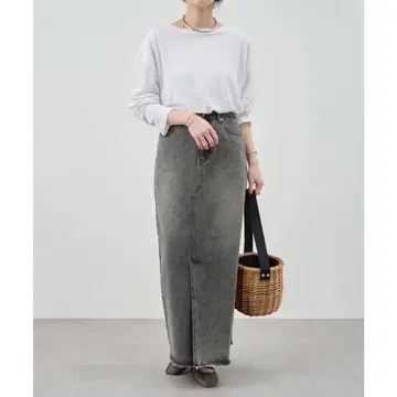 새상품 블랙 [ SHENERY ] 데님 롱 스커트