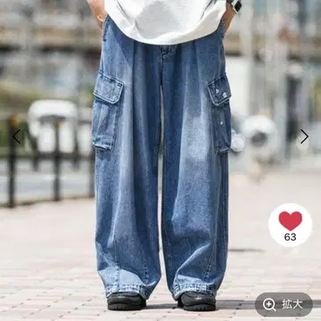 rageblue 카고 팬츠 데님 꽃무늬