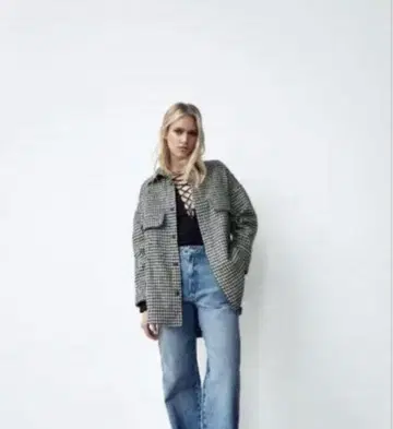 새상품급 ZARA 자라 텍스처 셔츠 자켓 오버 사이즈 블루종