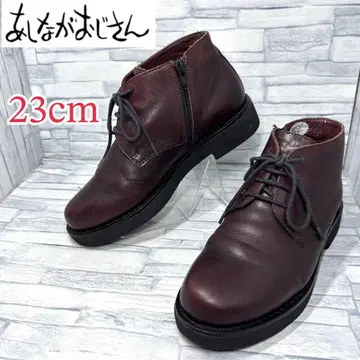 새상품급 키다리 아저씨 레이스업 숏부츠 천연 가죽 브라운 23cm