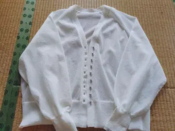 ADAM ET ROPE 포인트 시어 니트 가디건 프리 사이즈