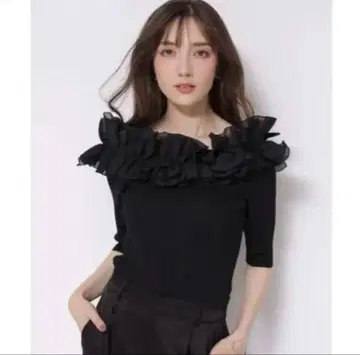 네고 불가 택 포함 새상품 아푸와이저 리셰 리본 오프숄더 니트 블랙