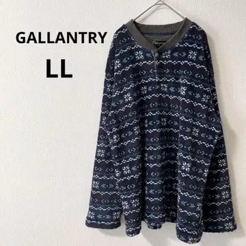 [ GALLANTRY ] 플리스 LL 네이비 눈꽃 패턴 빅 사이즈