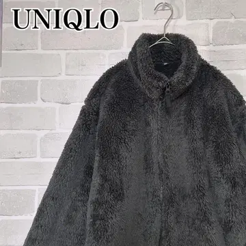 유니클로 퍼리 플리스 자켓 다크 그레이 보아 코트 스테디셀러