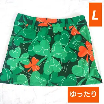라우드마우스 LOUDMOUTH 골프 스커트 L 클로버 패턴 루즈핏 L