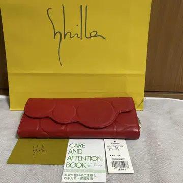 새상품 미사용품 Sybilla 시빌라 실크 덮개형 장지갑 레드
